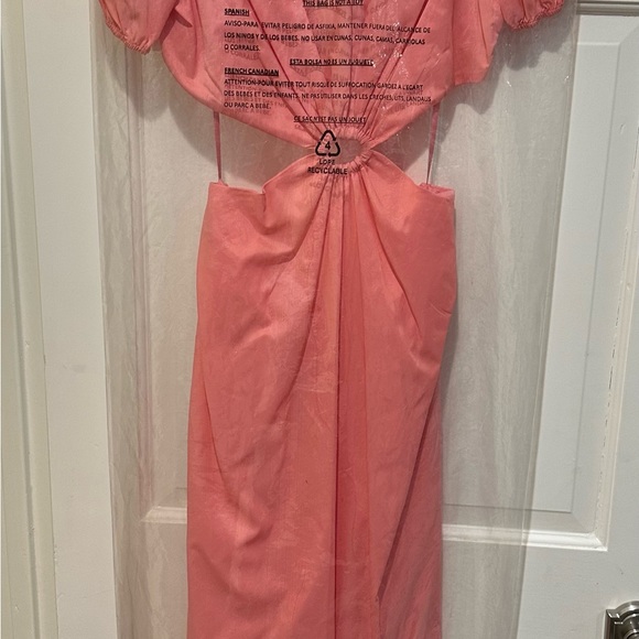 NWT never worn Staud Calypso Cutout Ruched Ring Maxi Dress in Coral size M - Picture 6 of 8